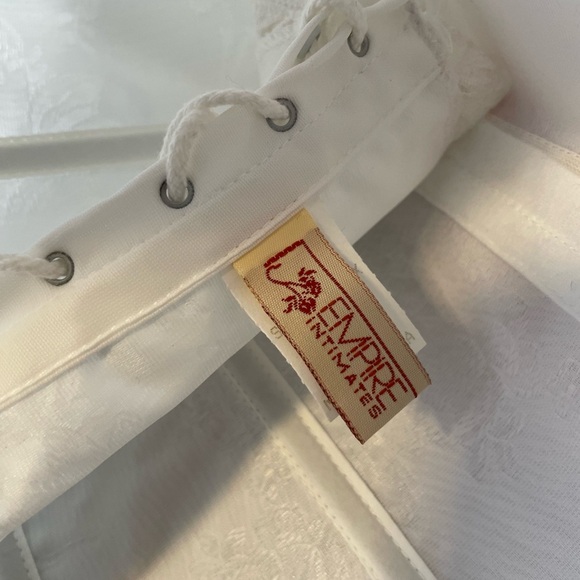 Empire Intimates White Satin Floral Lace Corset Bustier #6709 Made in USA Sz 44 - Picture 11 of 12